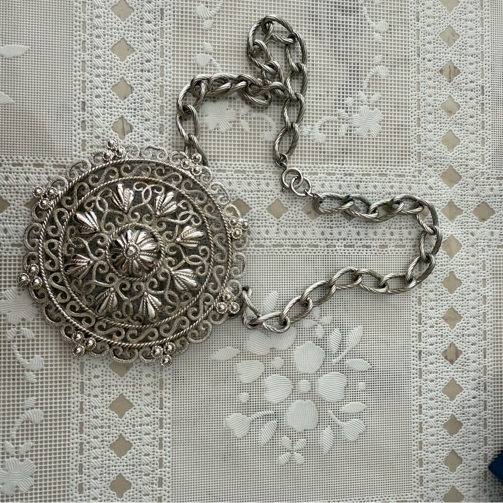 Elegant Crown Trifari Necklace/Pin